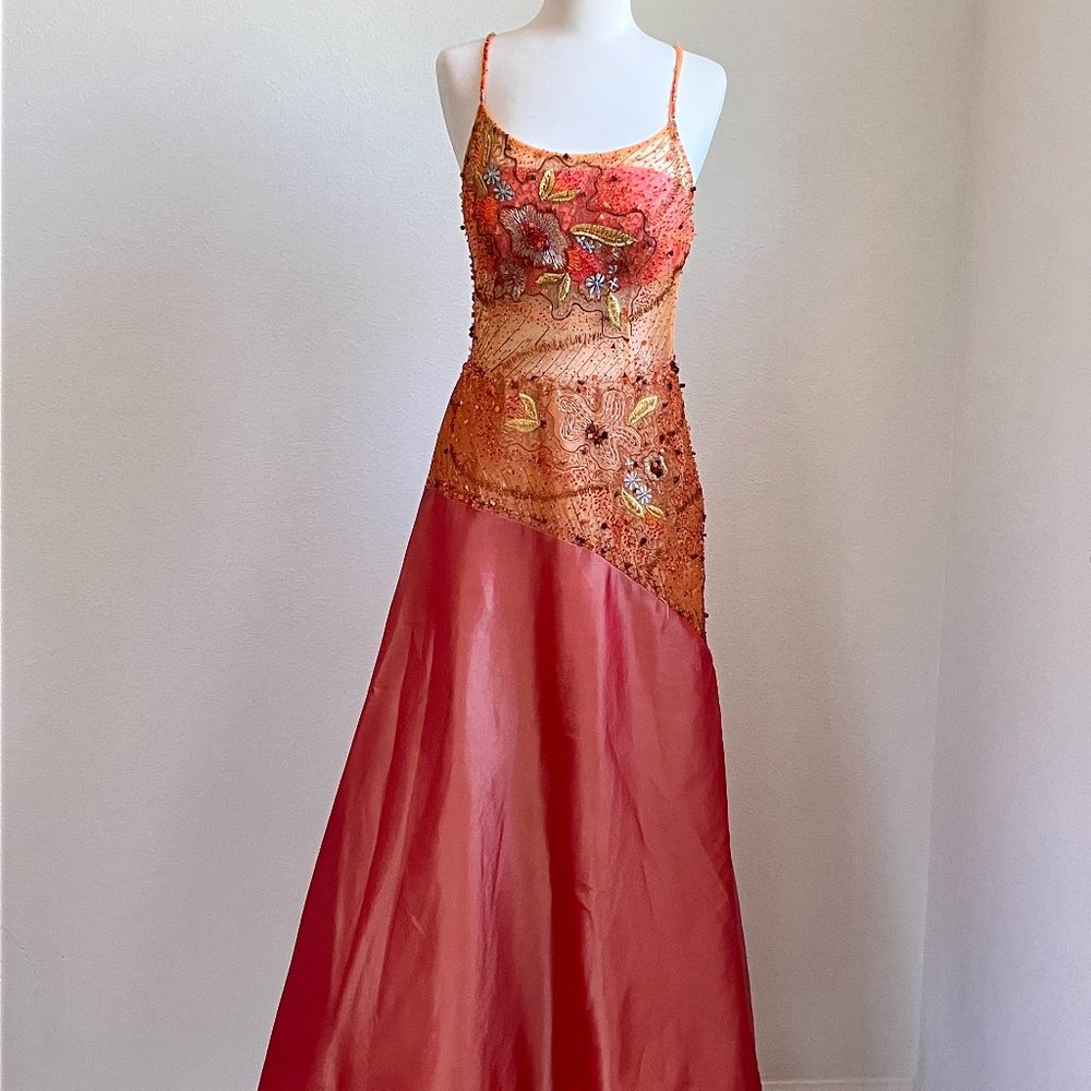 Sunset Flower Beaded Dress